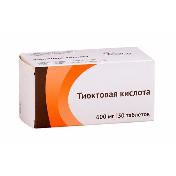 Тиоктовая кислота тб п/о плен 600 мг N 30