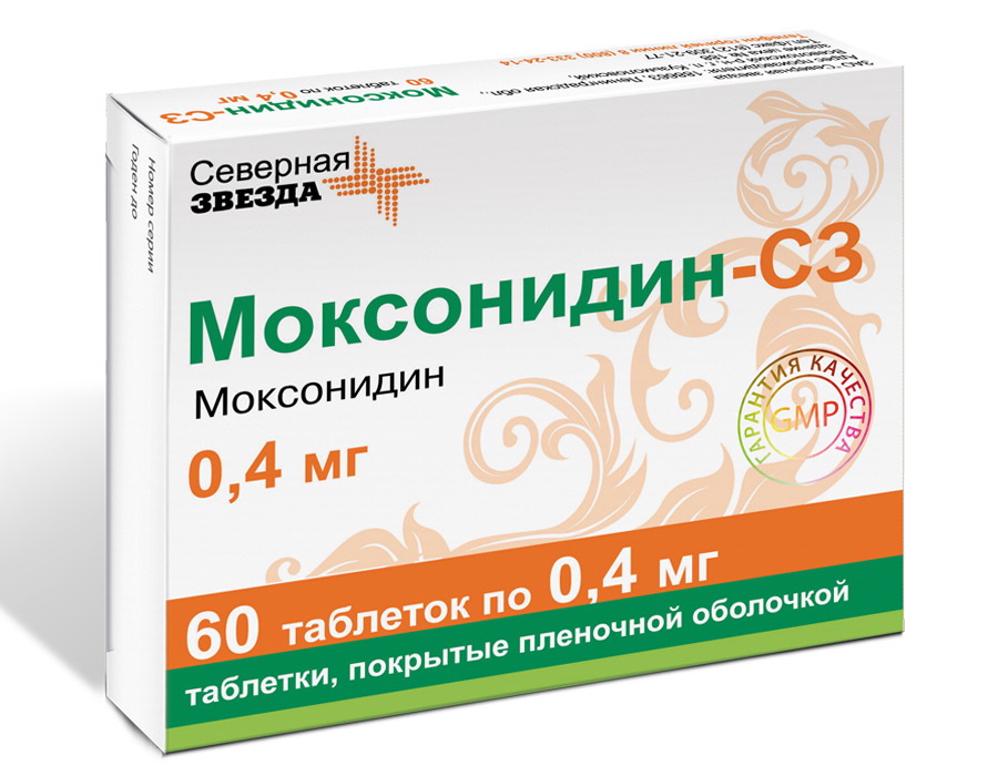 Моксонидин - СЗ тб п/о плен 0,4 мг N 60