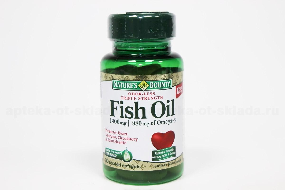 Natures Bounty Fish Oil омега-3 980мг капс N 30