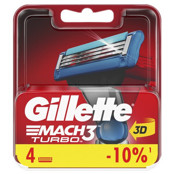 Gillette мак 3 турбо сменные кассеты N 4