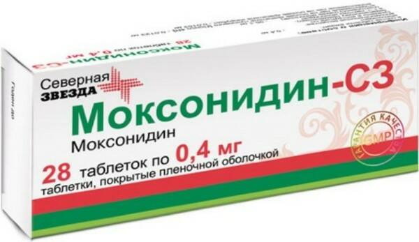 Моксонидин тб п/о плен 0,4 мг N 28