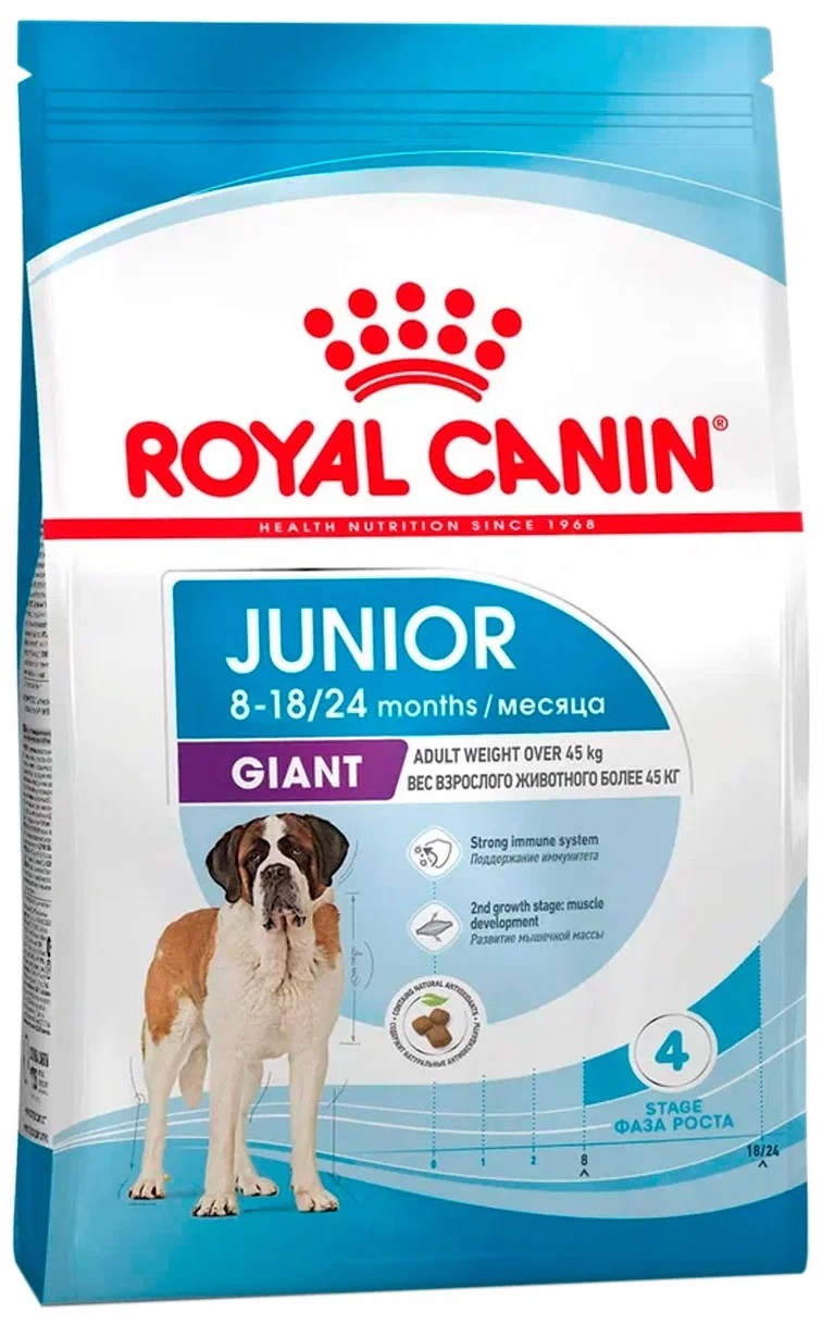 Корм для щенков очень крупных пород 8-18/24 месяцев Royal canin giant junior 15 кг