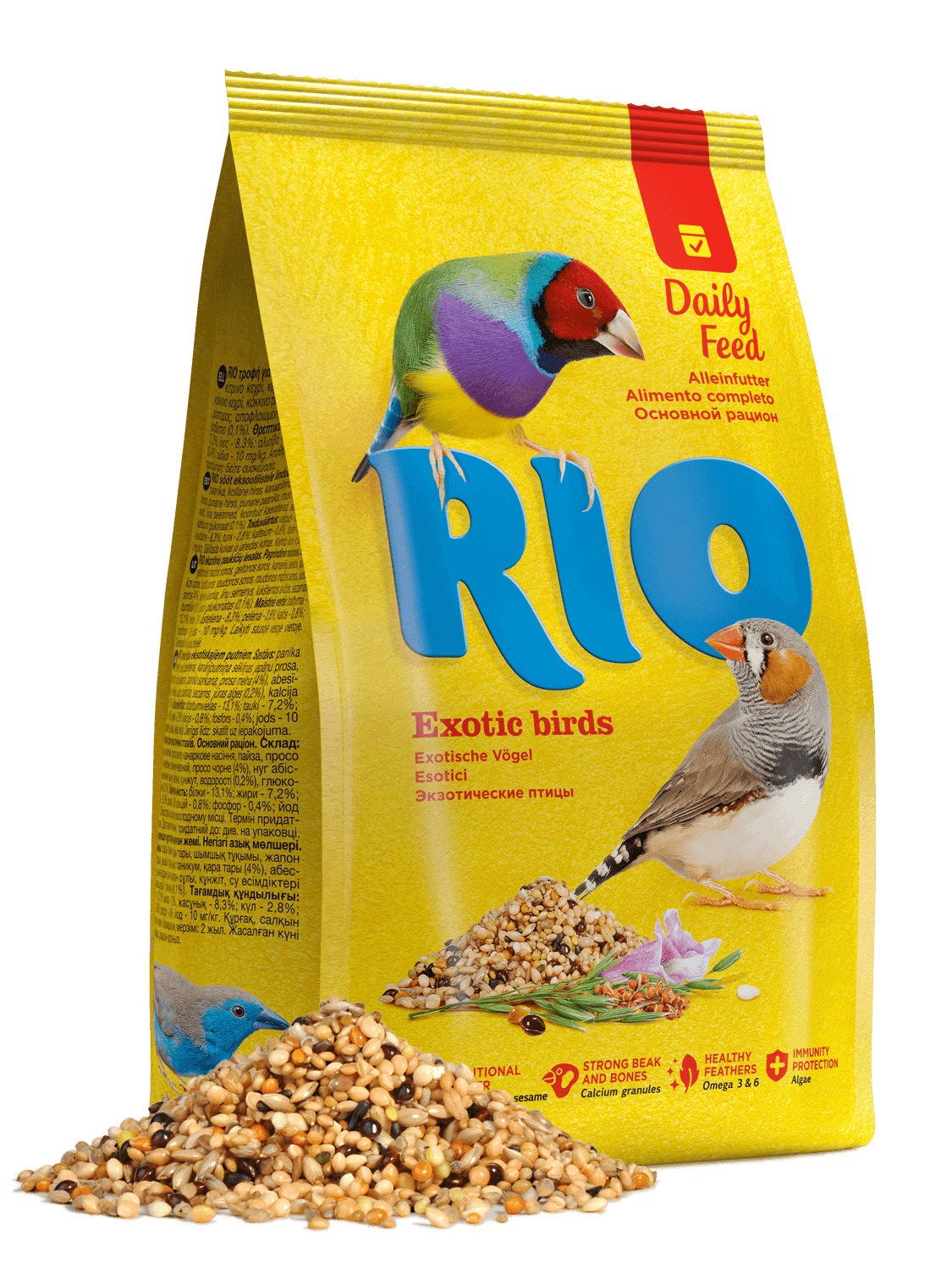 Корм для экзотических птиц амадины Rio основной рацион 1 кг