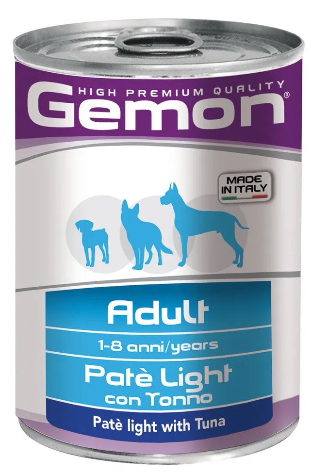 Корм облегченный для собак Gemon dog light паштет 400 г тунец
