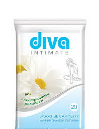 Влажные салфетки для интимной гигиены Diva Intimate с ромашкой N 20