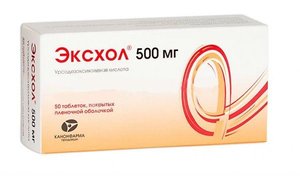 Эксхол тб п/о 500 мг N 50