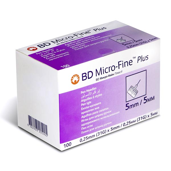 Иглы для шприц-ручки BD micro -Fine Plus 0,25мм*5мм (31G) N 100