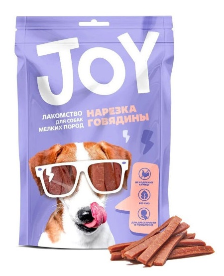 Лакомство для собак мелких пород Joy 60 г нарезка из говядины