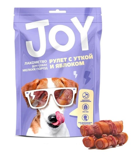Лакомство для собак мелких пород Joy 60 г рулет с уткой и яблоком