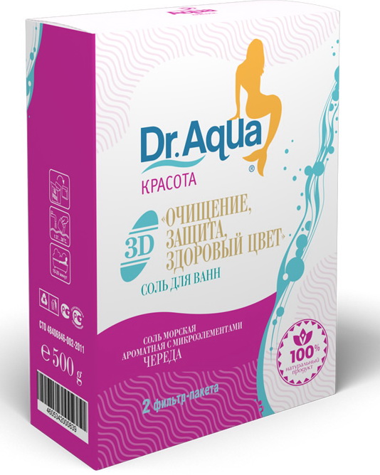 Dr.Aqua соль для ванн с ароматом череды 2 ф/п 500 г