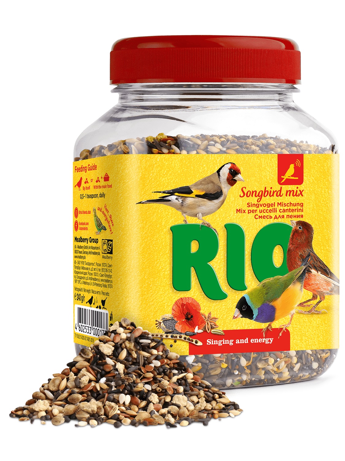 Лакомство смесь для стимулирования пения для всех видов птиц Rio 240 г
