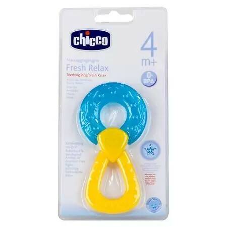 Chicco прорезыватель-игрушка Fresh Relax Кольцо голубое +4месяца