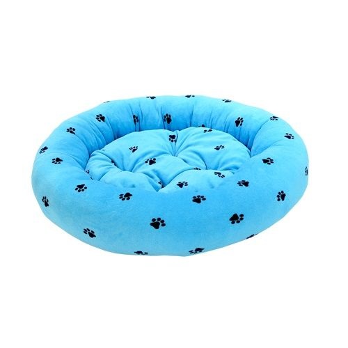 Лежанка круглая голубая Зооник с подушкой синтепон,велюр 48х15см