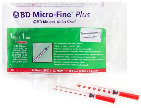 BD Micro-Fine Plus шприцы инсулиновые 1мл U-40 0.33x12,7мм 29G с иглой N 10