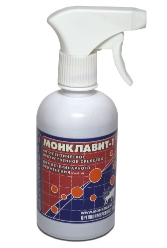 Монклавит-1 спрей антисептический дезинфицирующий 350 мл с курком