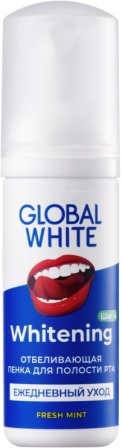 Global White пенка для полости рта отбеливающая свежесть мяты 50мл