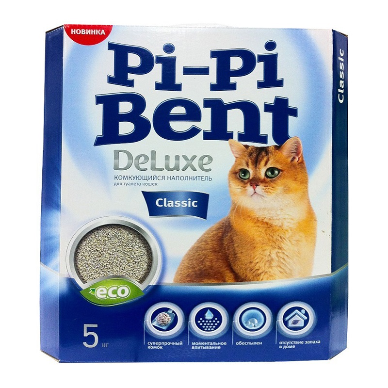 Наполнитель комкующийся для кошачьего туалета Pi-pi bent deluxe classic 5 кг кор.