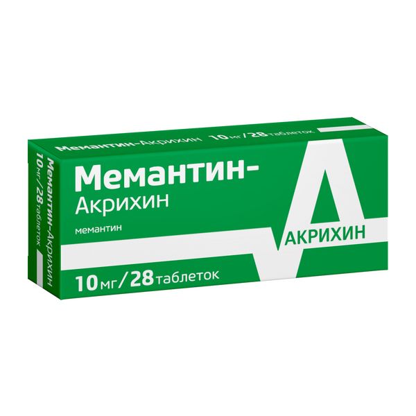 Мемантин-Акрихин тб п/о плен 10мг N 28