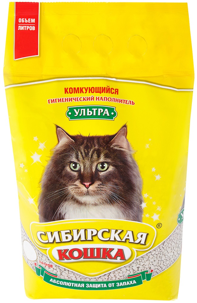 Наполнитель комкующийся для кошачьего туалета Сибирская кошка ультра 7 л