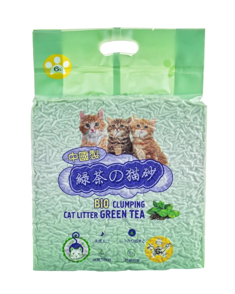 Наполнитель комкующийся для кошек Hakase arekkusu 6 л тофу зеленый чай
