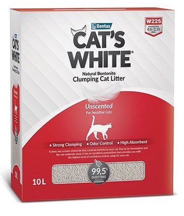 Наполнитель комкующийся натуральный для кошачьего туалета Cat's white natural 10 л без ароматизатора