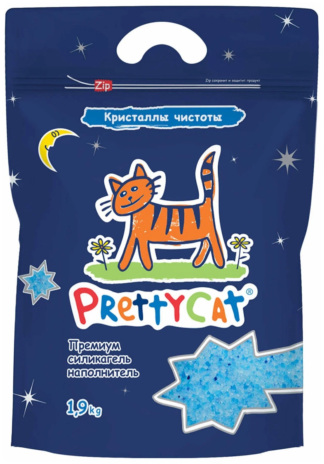 Наполнитель силикагелевый для кошачьего туалета Pretty cat кристаллы чистоты 1.9 кг