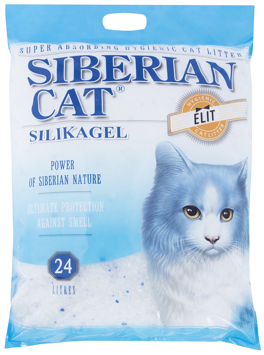 Наполнитель силикагелевый для кошачьего туалета Сибирская кошка элита 24 л синие гранулы