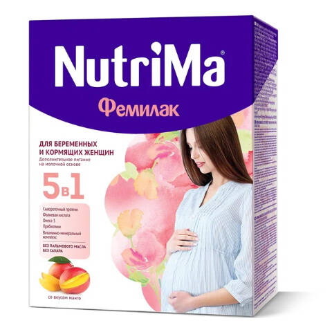 НутриМа Фемилак сухая молочная смесь для беременных и кормящих мам манго 350г