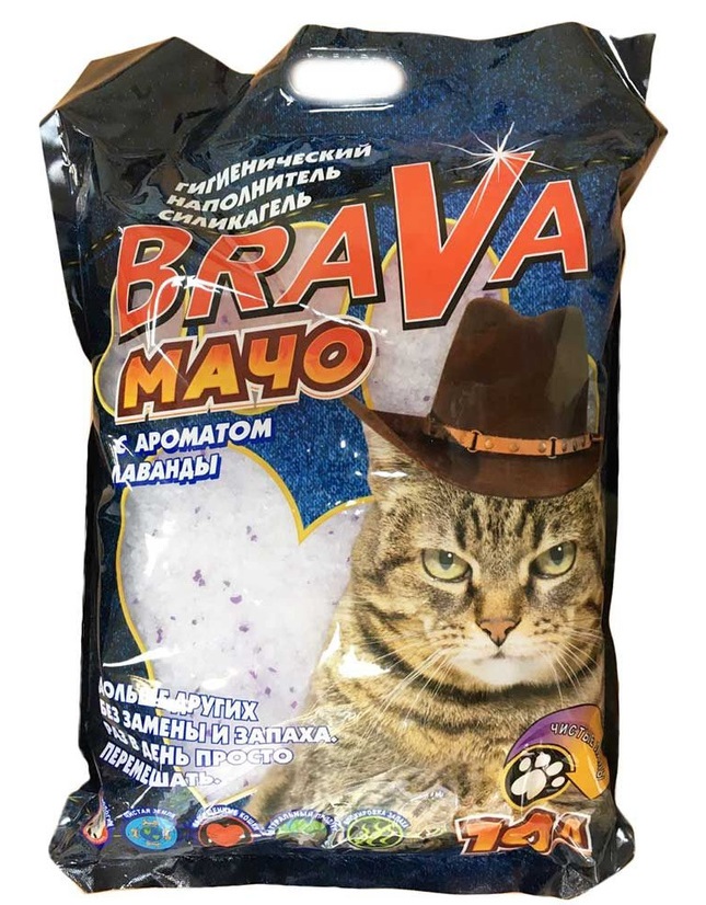 Наполнитель силикагелевый для кошек Брава мачо 3.8 л 1.8 кг лаванда
