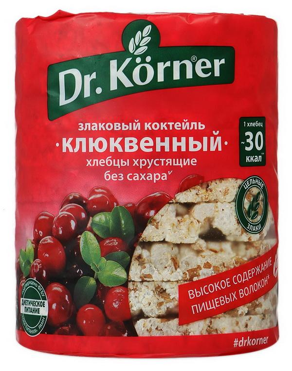 Dr.Korner хлебцы хрустящие 100г злаковый коктейль клюквенный
