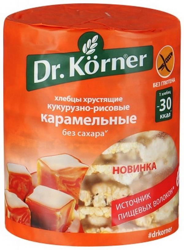 Dr.Korner хлебцы хрустящие 90г кукурузно-рисовые карамельные