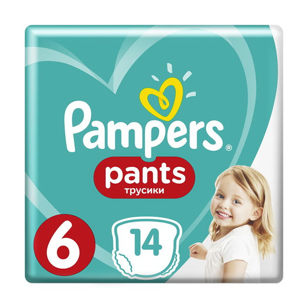 Подгузники-трусики Pampers Pants (размер 6) 15+кг N 14
