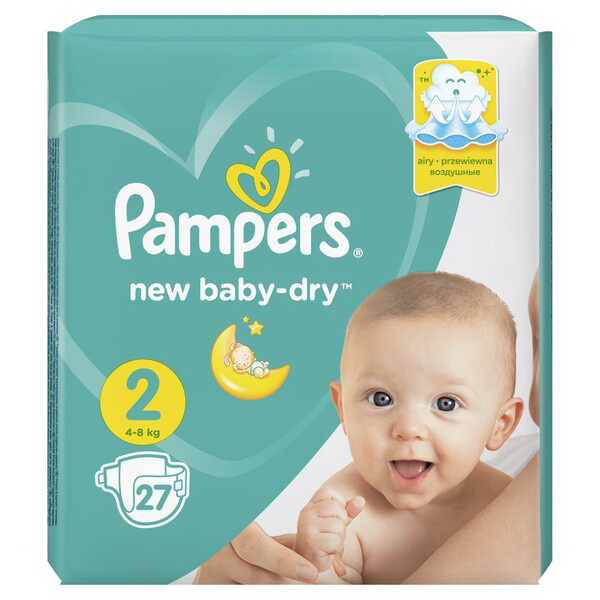 Подгузники Pampers new baby-dry (размер 2) 4-8кг N 27