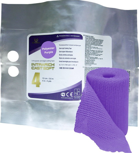 Intrarich Cast Soft 4 бинт полимерный полужесткой фиксации 10см*3,6м фиолетовый