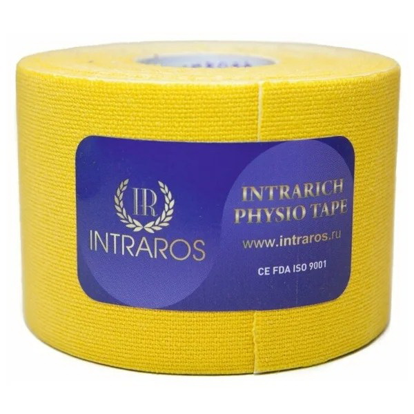 Intrarich physio-tape тейп 5см*5м спортивный желтый