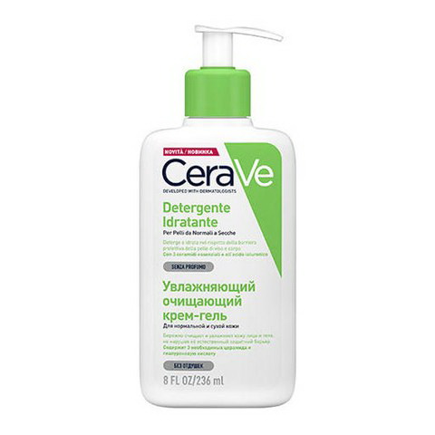 Cerave интенсивно очищающий гель для нормальной/жирной кожи лица и тела помпа 236мл