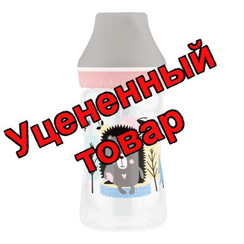 Lubby бутылочка для кормления силиконовая соска медленный поток широкое горлышко 0+ мес /23572/ 250мл