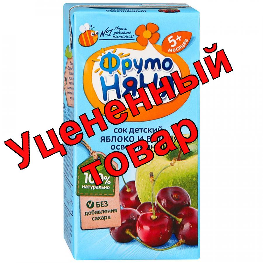 ФрутоНяня сок яблоко/вишня осветленный 200 мл