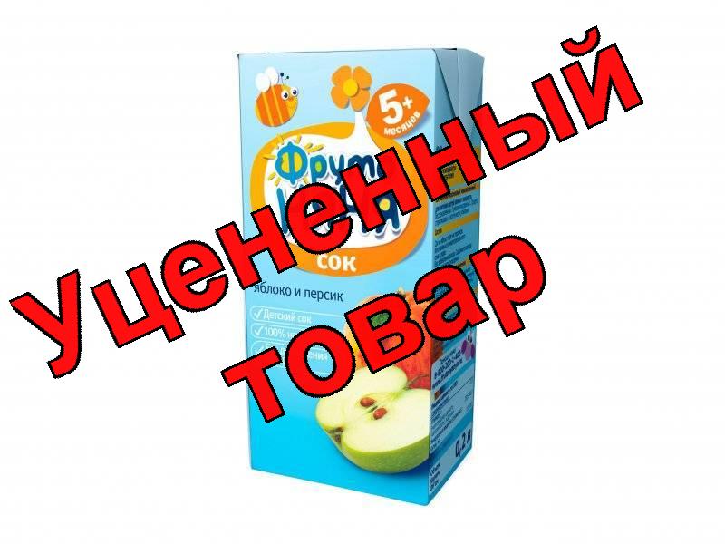 ФрутоНяня Сок яблоко/персик/ с мякотью/без сахара 200мл