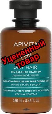 Апивита шампунь балансирующий для жирных волос мята перечная/прополис фл 250мл N 1