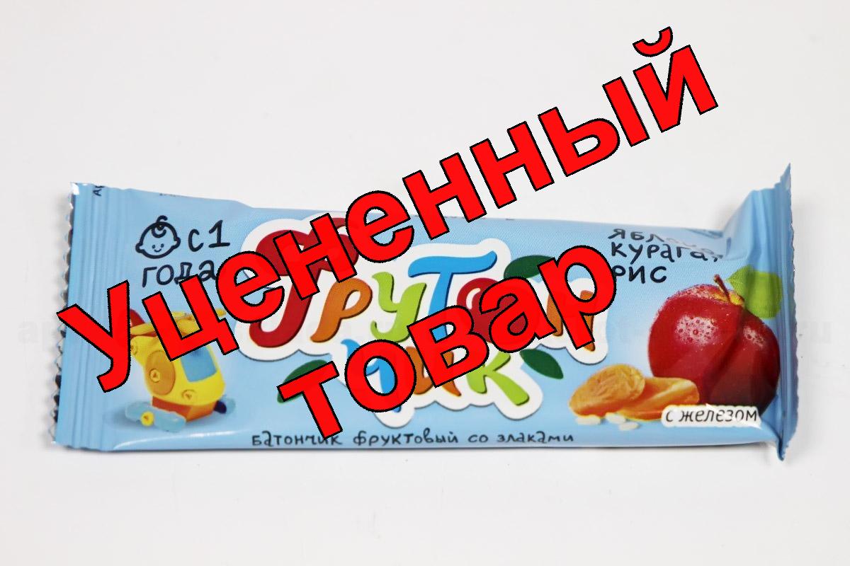 Leo Kids Фрутончик Батончик фруктовый со злаками яблоко/курага/рис с железом с 1-го года 20г
