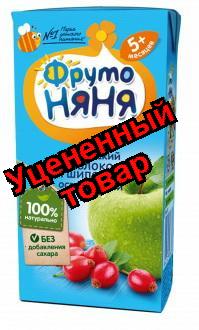 ФрутоНяня сок яблоко/шиповник осветленный 200мл
