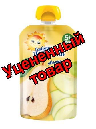 Бабушкино лукошко пюре груша/яблоко мягкая упаковка 90г