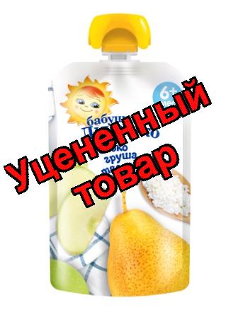 Бабушкино лукошко десерт творожный пюре яблоко/груша/творог мягкая упаковка 90г 6+мес