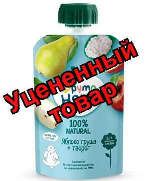 ФрутоНяня пюре яблоко/груша/творог мягк упак 90 г
